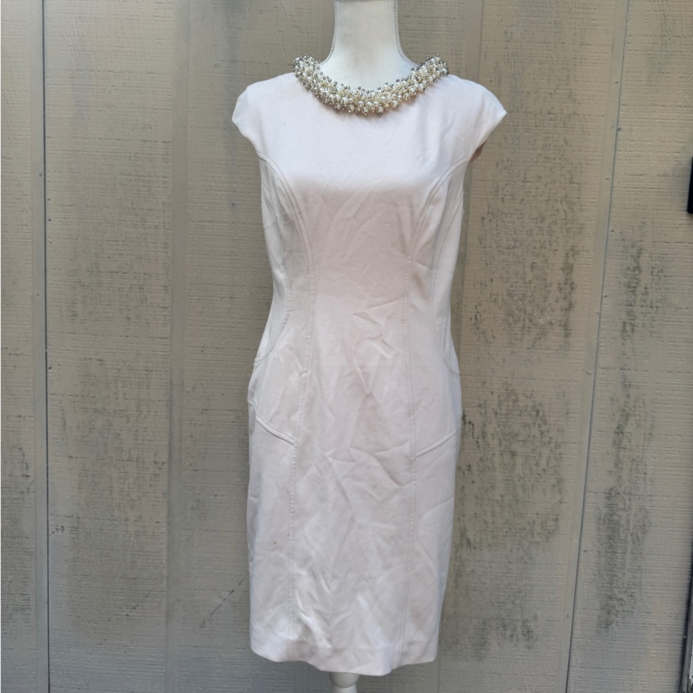 Betsey Johnson Pearl-Embellished Blush Pink Mini Dress